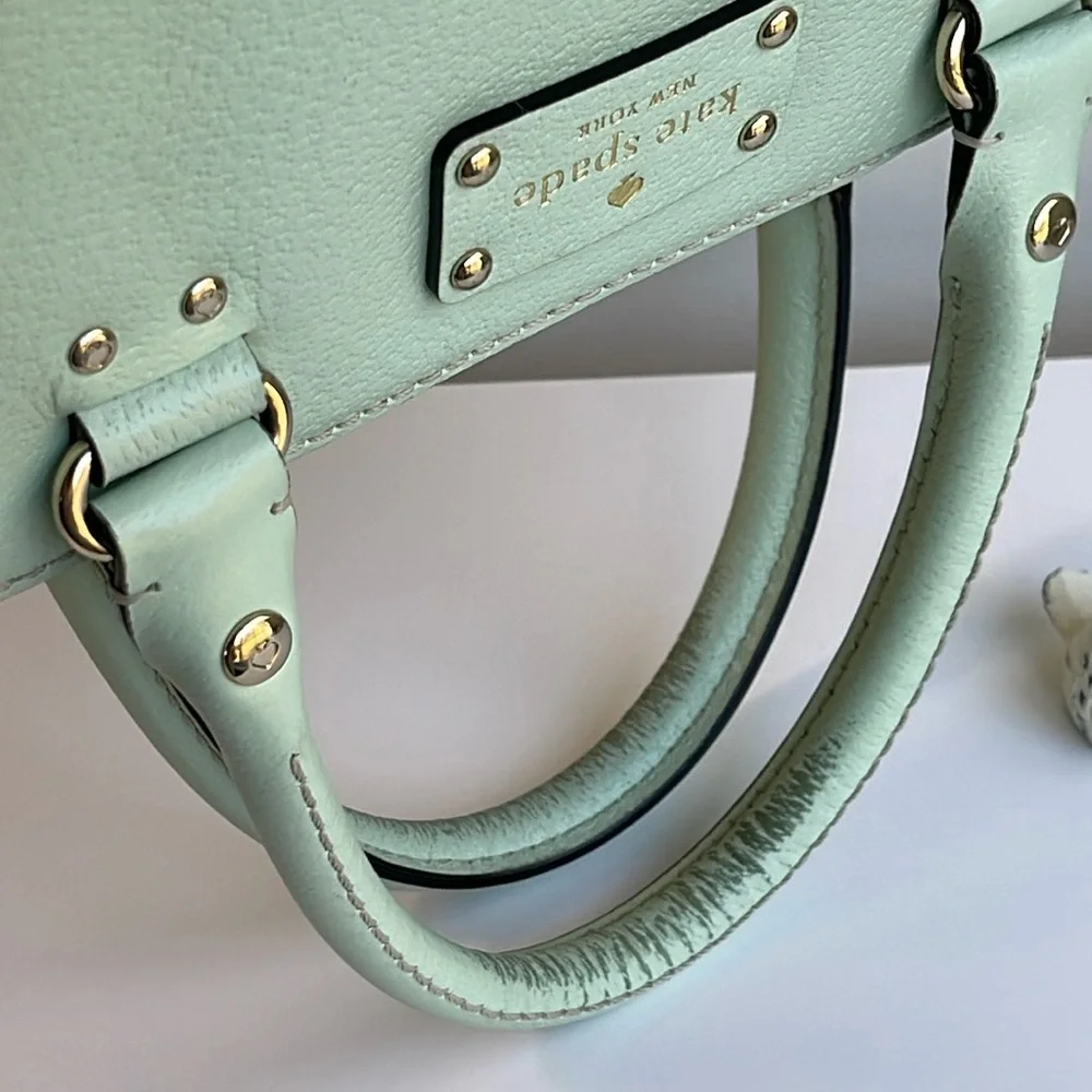 Kate Spade ♠️ Mint Green Genuine Leather Satchel Crossbody
